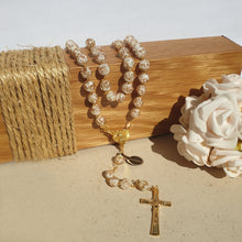 Load image into Gallery viewer, Apparitions Centennial Cream & Gold Murano Rosary