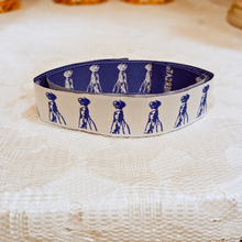 Load image into Gallery viewer, Face of Our Lady of Fatima Cloth Bracelet (White & Blue)