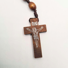 Load image into Gallery viewer, Holy Spirit Wood Rosary of Fatima