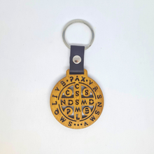 Carregar imagem no visualizador da galeria, Saint Benedict Wooden Keychain