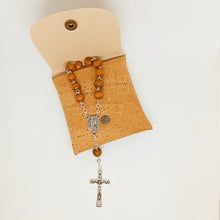 Load image into Gallery viewer, Wood Decade Rosary with Cork Pouch