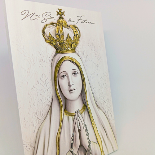 Wood Plaque Our Lady of Fatima