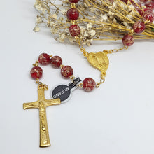 Load image into Gallery viewer, Apparitions Centennial Red & Gold Murano Rosary