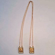 Load image into Gallery viewer, Golden Scapular - Our Lady of Mount Carmel and Sacred Heart of Jesus