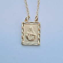 Load image into Gallery viewer, Golden Scapular - Our Lady of Mount Carmel and Sacred Heart of Jesus