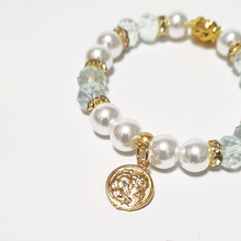 Load image into Gallery viewer, Holy Family Golden Blue Bracelet