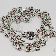 Load image into Gallery viewer, Premium Silver Medal of Fatima Rosary - Pink