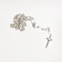 Load image into Gallery viewer, Premium Silver with Translucent Crystals Rosary of Fatima
