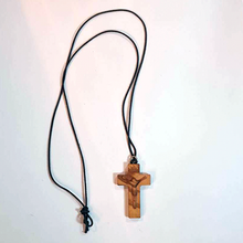 Load image into Gallery viewer, Wood Cross Necklace with Jesus image