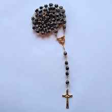 Load image into Gallery viewer, Centennial Black & Gold Murano Rosary
