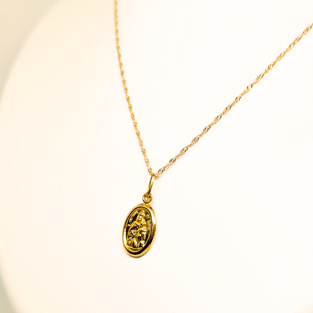 19.2Kt Gold Our Lady of Mount Carmel Necklace