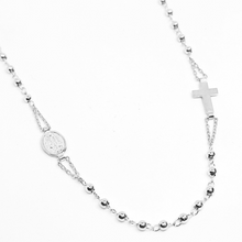 Cargar imagen en el visor de la galería, 925 Silver Rosary Necklace with Fatima Medal
