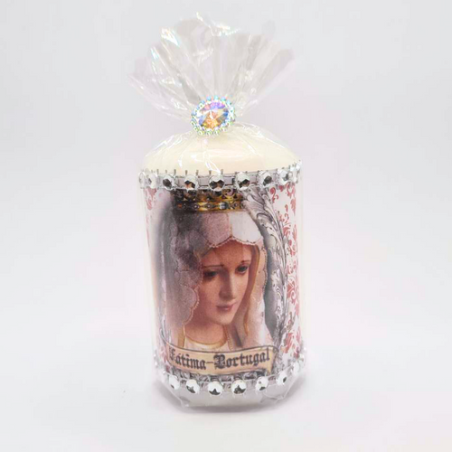 Our Lady Of Fatima Candle (Silver) 2.8'' | 7cm