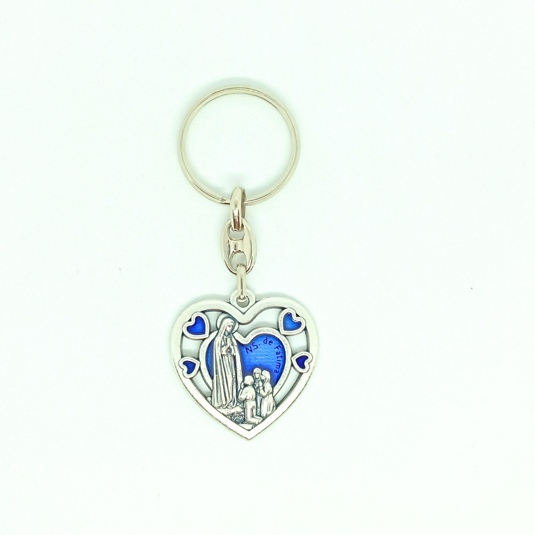 Apparitions Of Our Lady of Fatima Heart Keychain