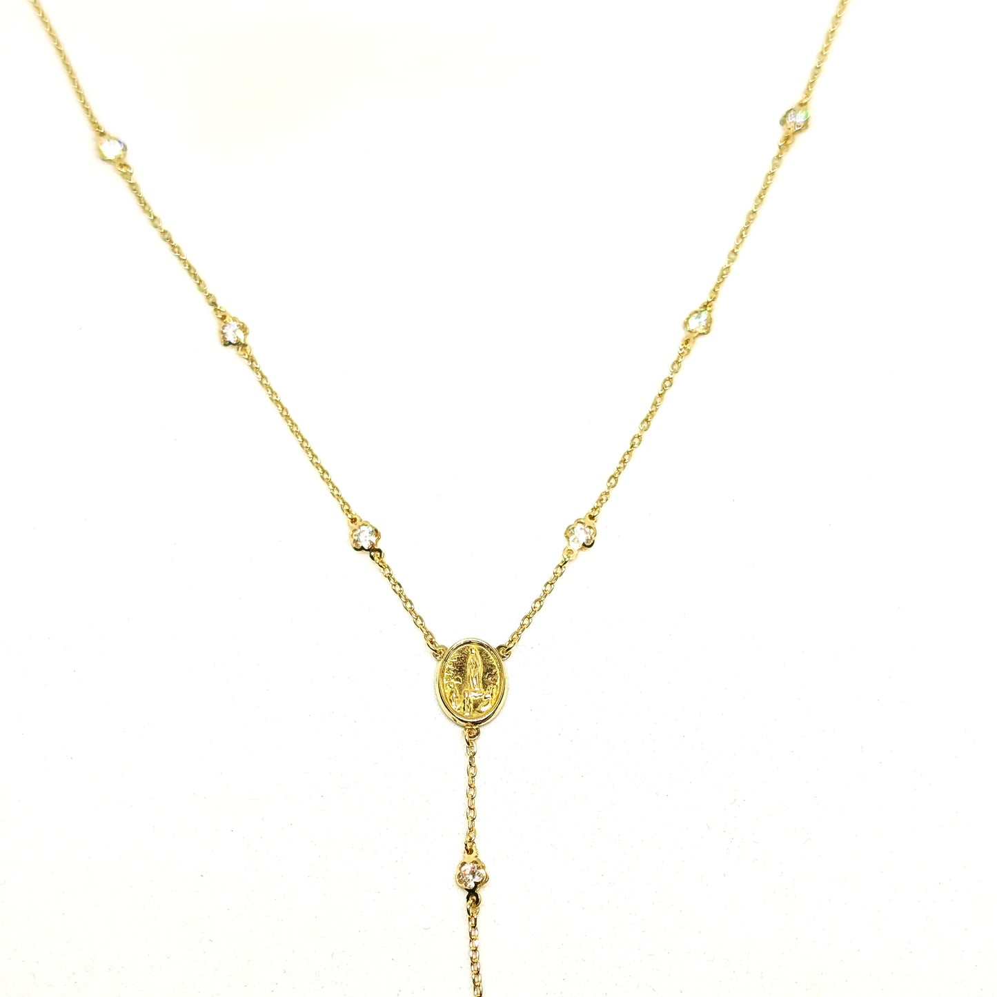Rosary Necklace and Bracelet with Fátima  [19.2Kt Gold]