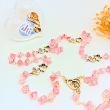 Cargar imagen en el visor de la galería, Heart of Jesus and Mary Rosary [Pink]
