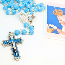 Cargar imagen en el visor de la galería, Our Lady Heart Light Blue Rosary
