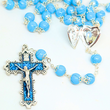 Cargar imagen en el visor de la galería, Our Lady Heart Light Blue Rosary
