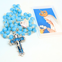 Cargar imagen en el visor de la galería, Our Lady Heart Light Blue Rosary
