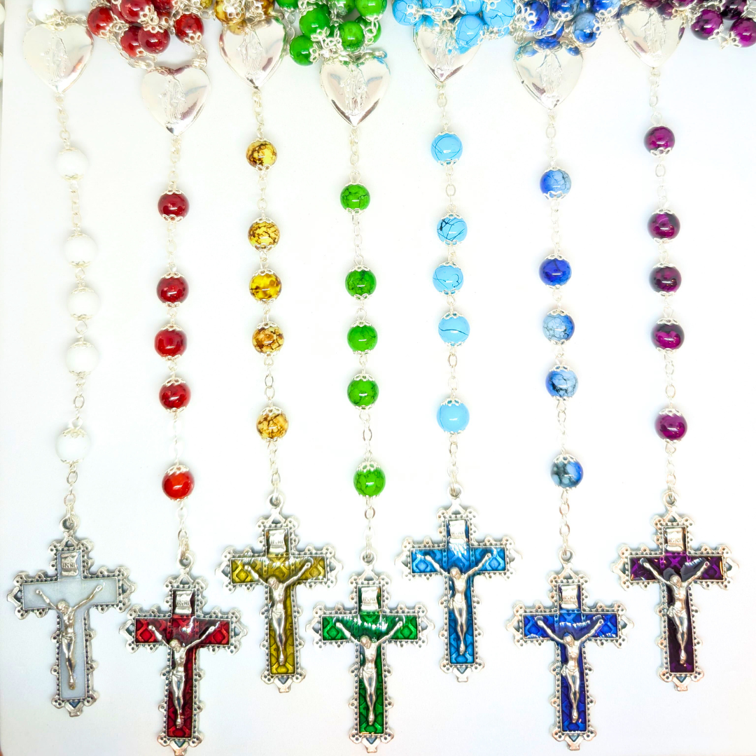 Our Lady Heart Red Rosary