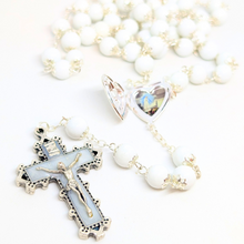 Cargar imagen en el visor de la galería, Our Lady Heart White Rosary
