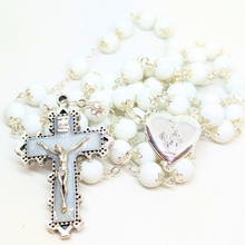 Cargar imagen en el visor de la galería, Our Lady Heart White Rosary
