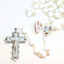 Cargar imagen en el visor de la galería, Our Lady Heart White Rosary
