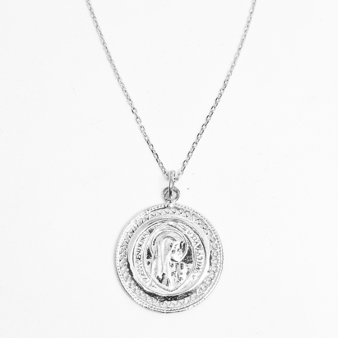 Our Lady of Fatima Filigree Necklace [925 Silver]