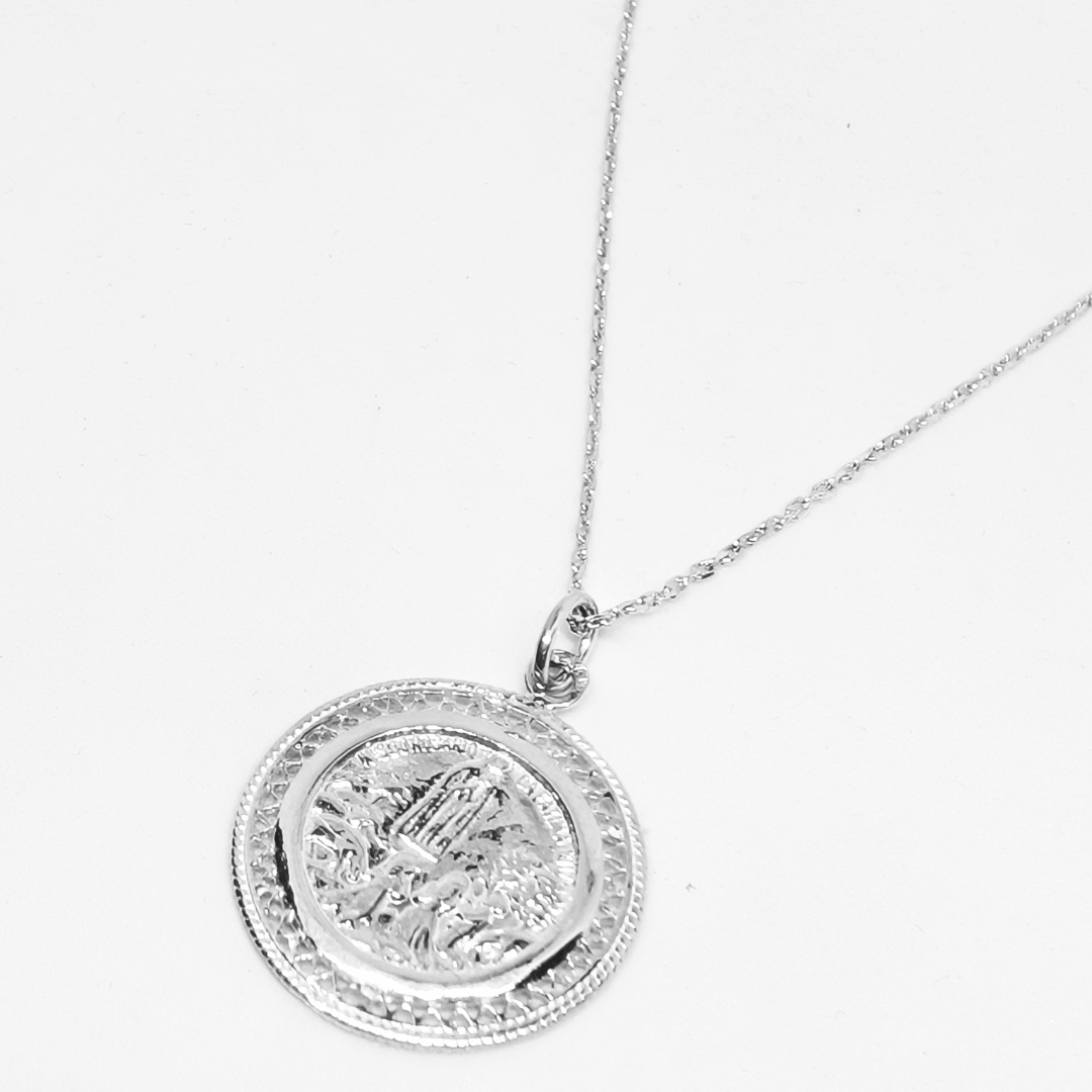 Our Lady of Fatima Filigree Necklace [925 Silver]