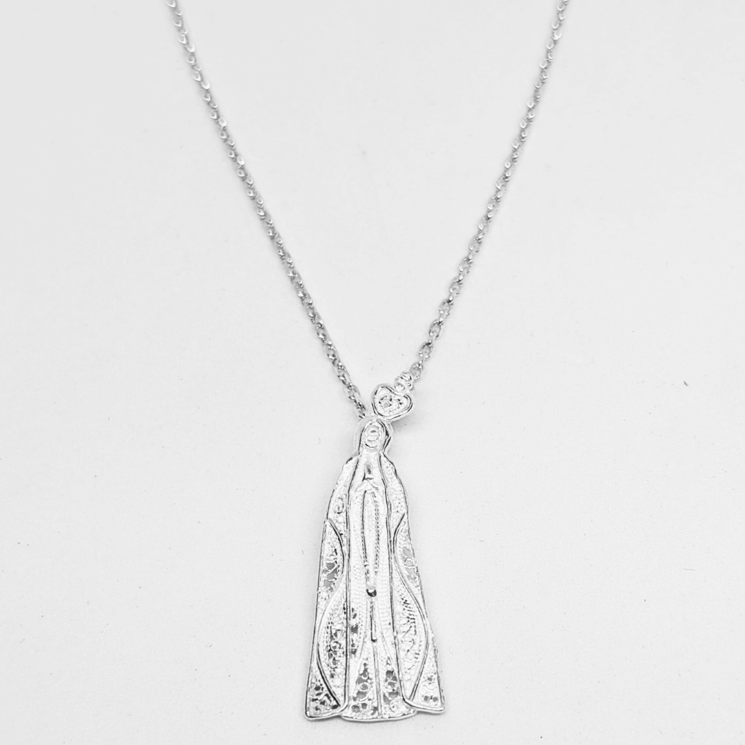 Our Lady of Fatima Necklace [Sterling Silver]