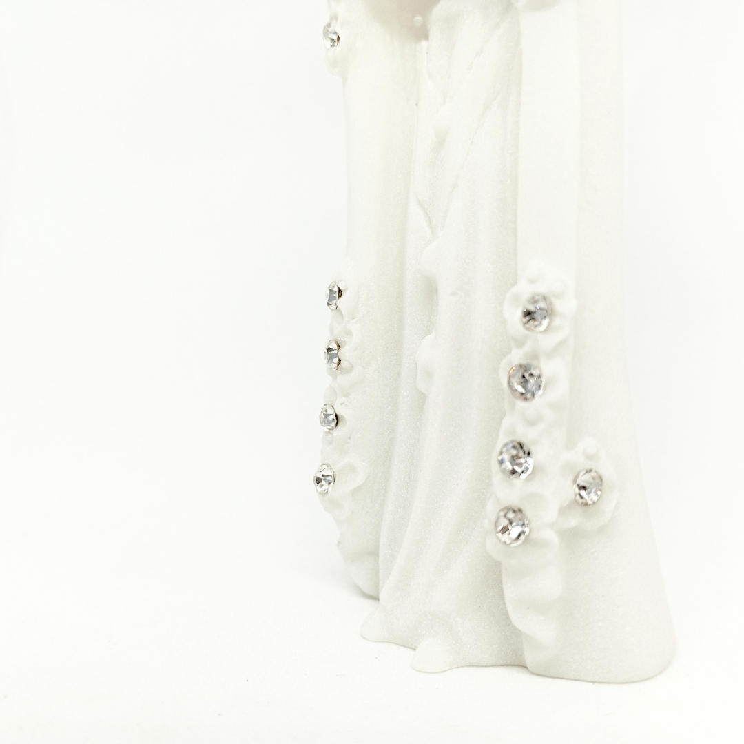 Our Lady of Fatima [Glass] with Crystal Stones [ 3.94'' | 10cm]