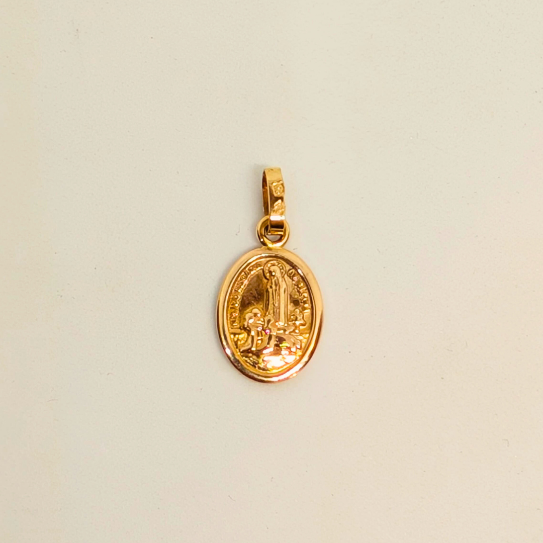 Our Lady of Fatima medal Necklace [19.2Kt Gold]