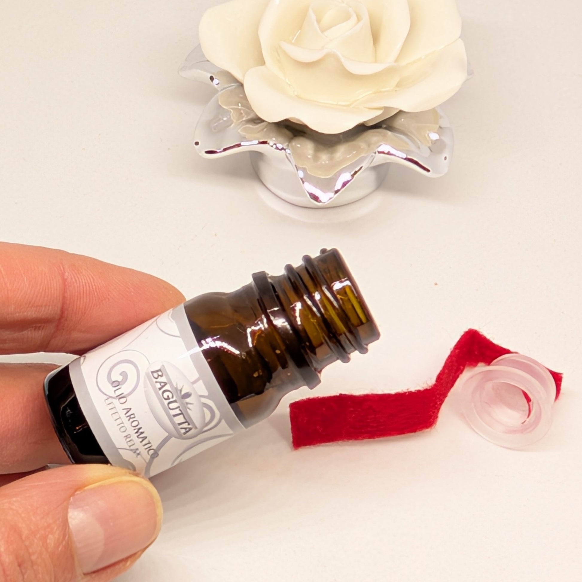Our Lady of Fatima Rose air freshener [Sterling Silver]