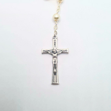 Load image into Gallery viewer, Pearl Rosary with Apparitions of Our Lady of Fatima Medals and Terra of Fatima
