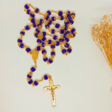 Cargar imagen en el visor de la galería, Premium Blue and Golden Rosary of Fatima
