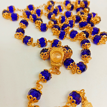 Cargar imagen en el visor de la galería, Premium Blue and Golden Rosary of Fatima
