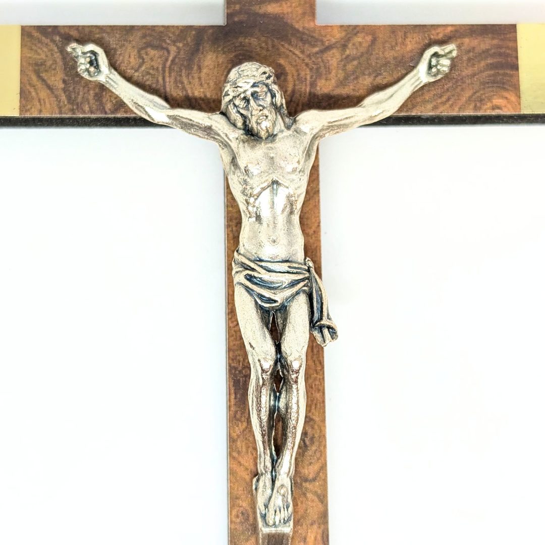 Replica of Sister Lucia's Crucifix – Wooden Cross with Silver Corpus