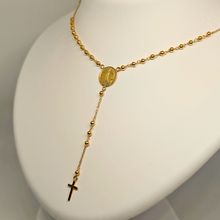 Load image into Gallery viewer, Rosary Necklace - Apparitions of Our Lady of Fatima - 19.2Kt Gold
