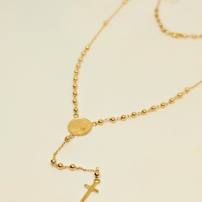 Rosary Necklace - Apparitions of Our Lady of Fatima - 19.2Kt Gold