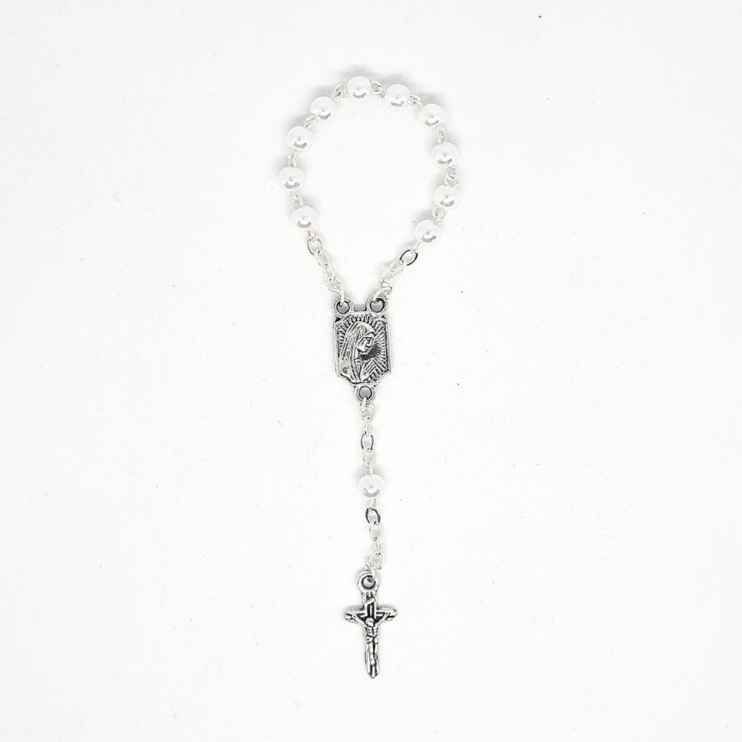 White Bead Decade Rosary