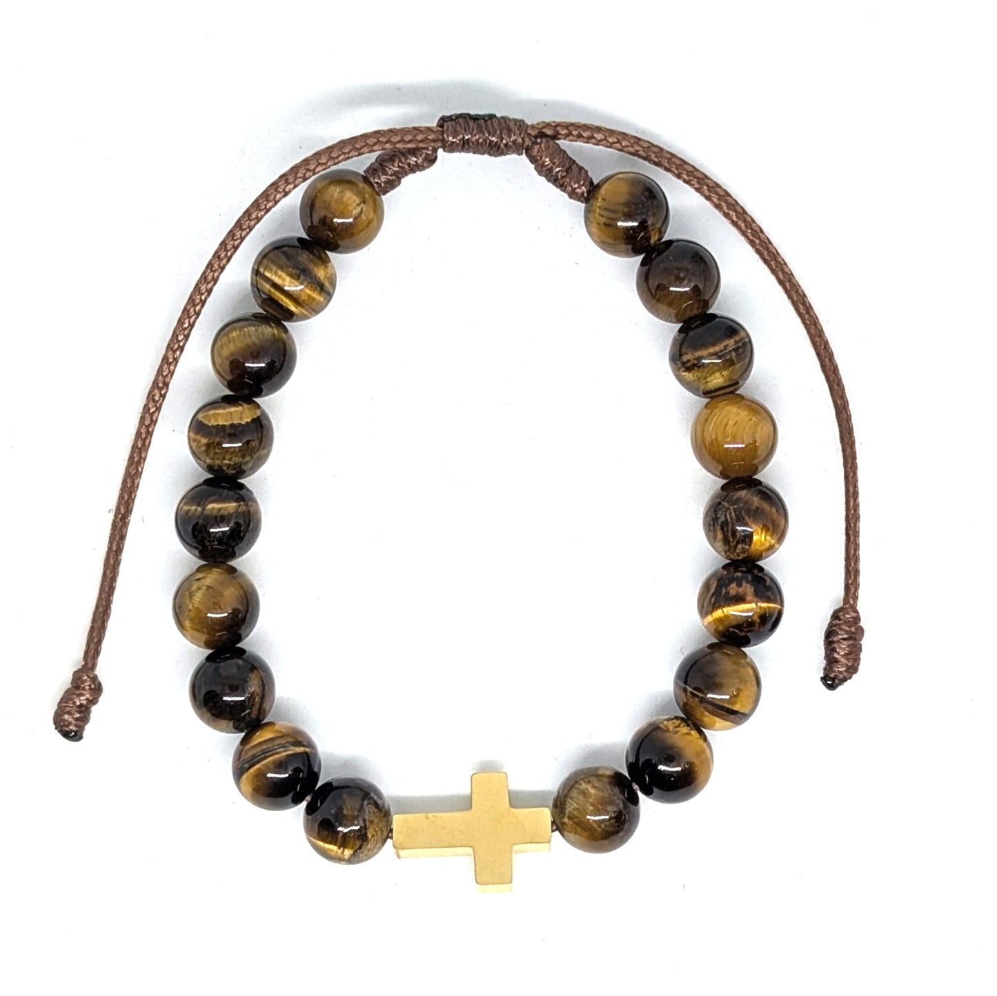 Our Lady of Fatima Bracelet with cross [Natural Stone]