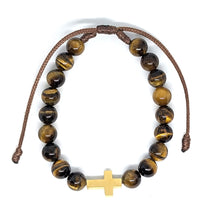 Load image into Gallery viewer, Our Lady of Fatima Bracelet with cross [Natural Stone]
