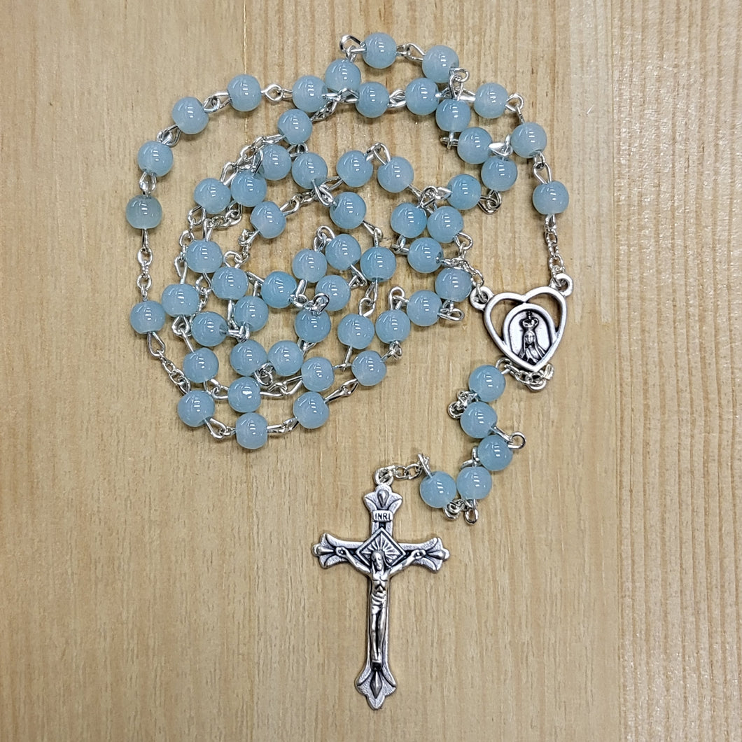 Light Glass Rosary - Blue