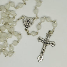 Load image into Gallery viewer, Light Glass Rosary - White
