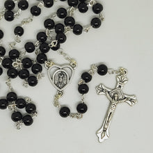 Load image into Gallery viewer, Light Glass Rosary - Black
