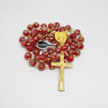 Load image into Gallery viewer, Apparitions Centennial Red &amp; Gold Murano Rosary
