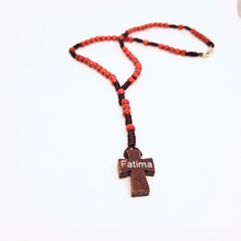 Load image into Gallery viewer, Cord &amp; Wood Fatima Rosary
