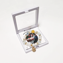Load image into Gallery viewer, Holy Family Golden Blue Bracelet
