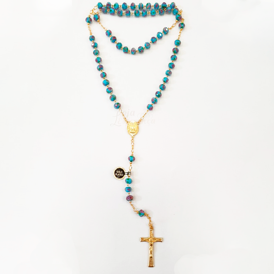 Murano Crystal Rosary - Golden Plated