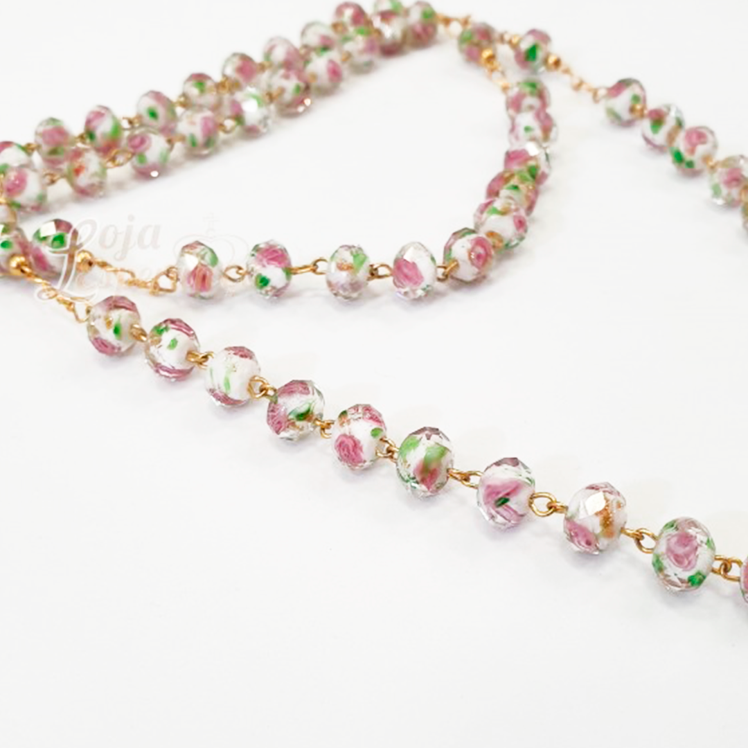 Murano Crystal Rosary - Golden Plated